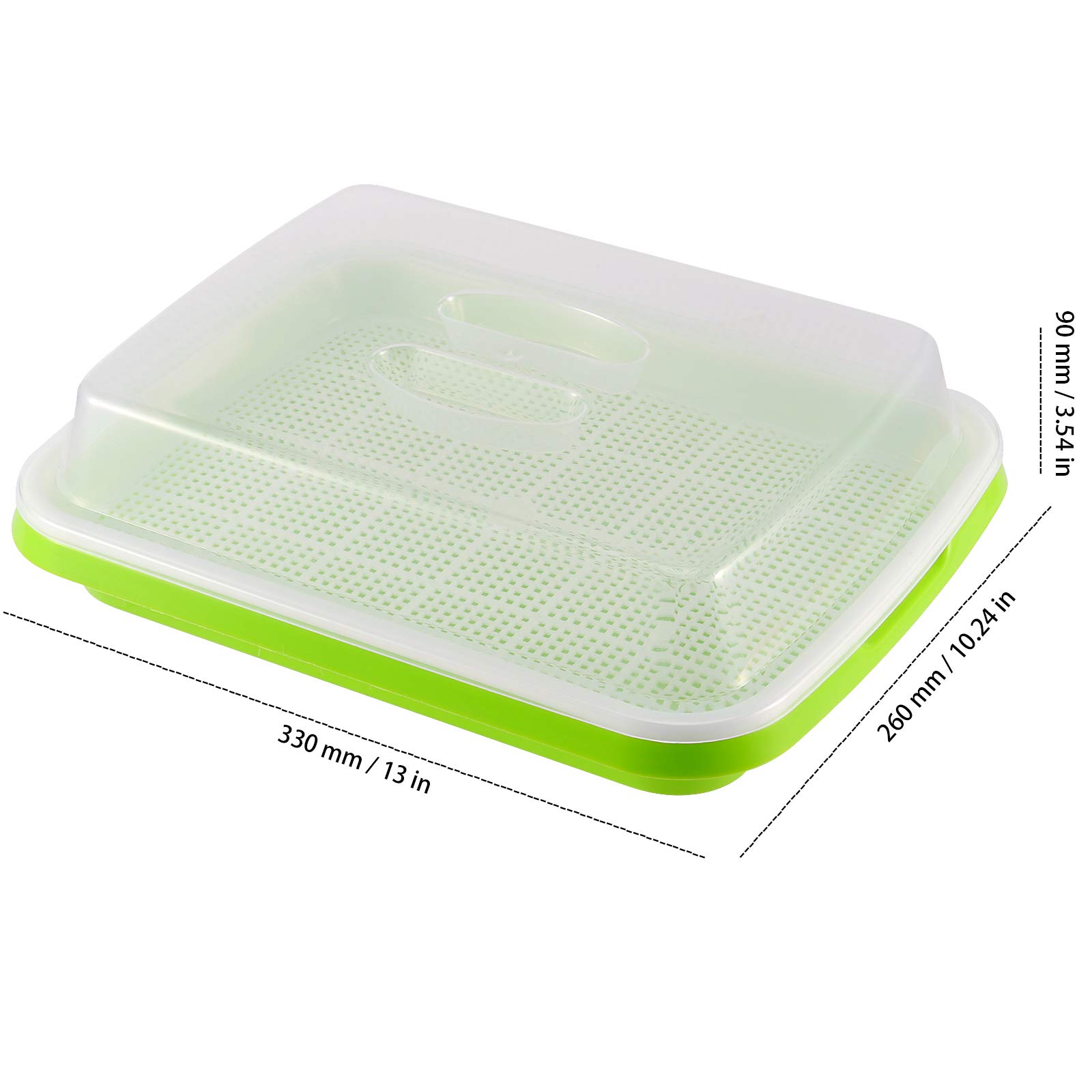 Saatkeimschale, BPA-frei, große Kapazität, Samenkeimschale, gesunder Weizengras-Samen-Züchter mit Deckel für Anbau, Bohnensprossen, Katzengras, Weizengras, Mungbohnen, 8 Stück