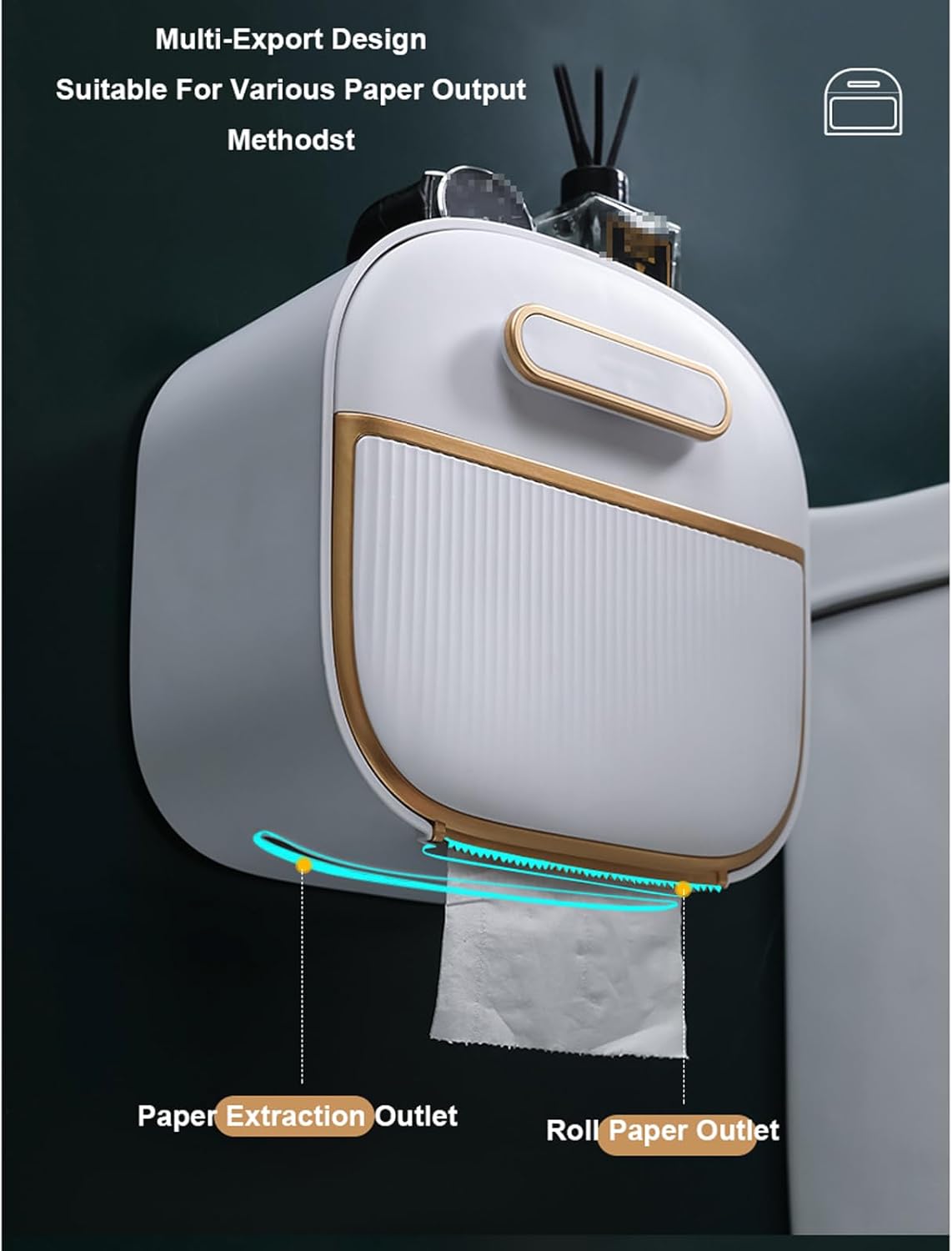 Creative Paper Towel Dispenser Wall Mount Multifold C-Fold Hand Towel Dispenser with Drawer Multifunctional Toilet Tissue Box (Green)