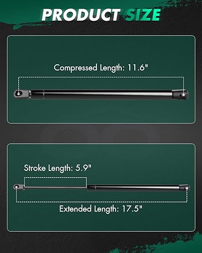 Vista 24 de SCITOO PM1017 - Soportes de elevación de 17.8 pulgadas para Hyundai Santa Fe 2007-2012 trasero izquierdo y derecho Liftgate Shock Struts 2pcs