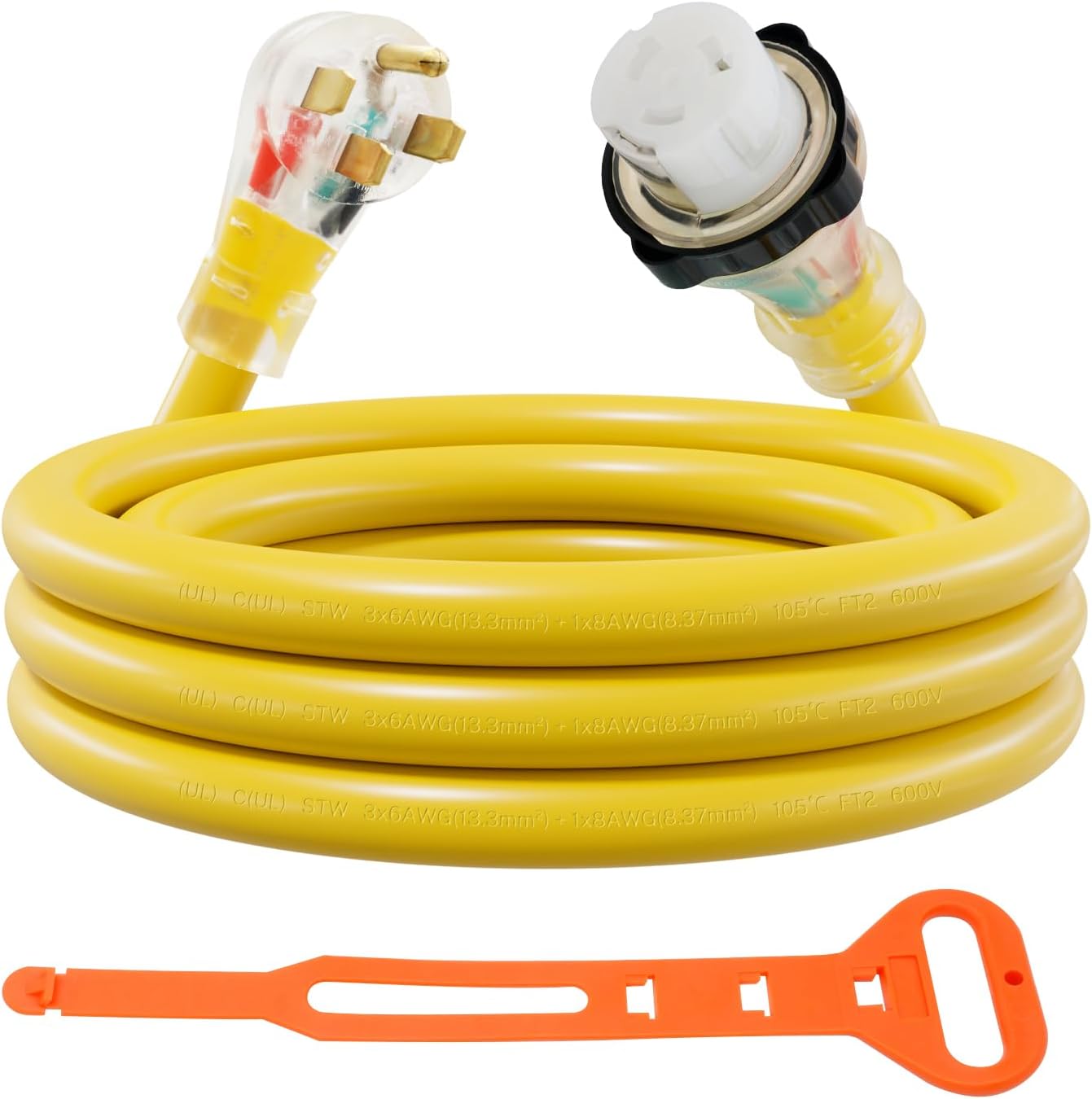 FIRMERST 50 Amp RV Extension Cord Twist Lock 15 Ft NEMA 14