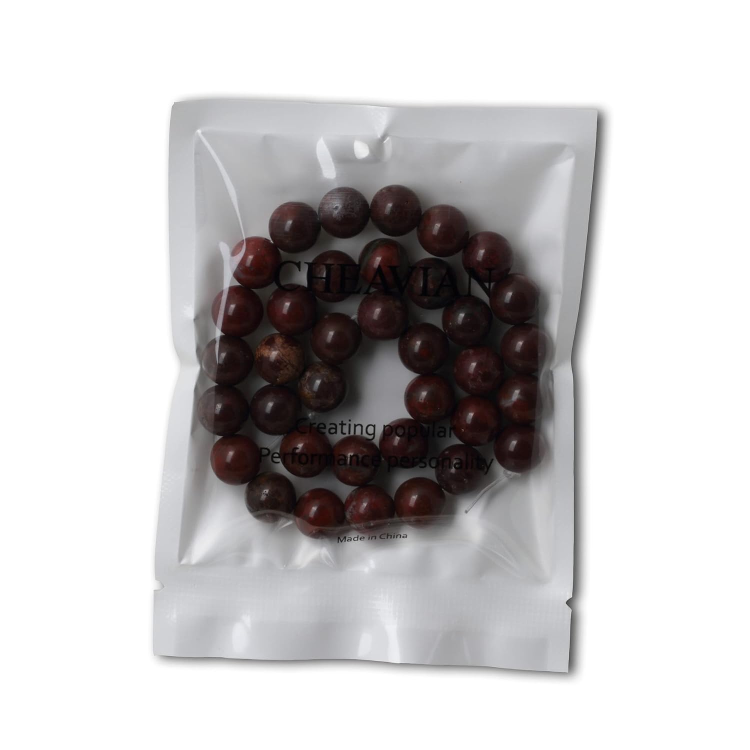 35PCS 10mm Natural Red Brecciated Jasper Gemstone Round Loose Beads Stone Beads for Jewelry Making DIY 1 Strand 15" - Image 5