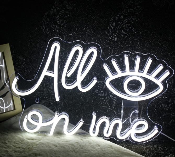 SG PRINT ALL EYE ON ME Neon Signs Neon Light Sign for Engagement Party Birthday Party Wedding Store Restaurant Bar Decoration Word Neon Lights for Bedroom Wall-image-10