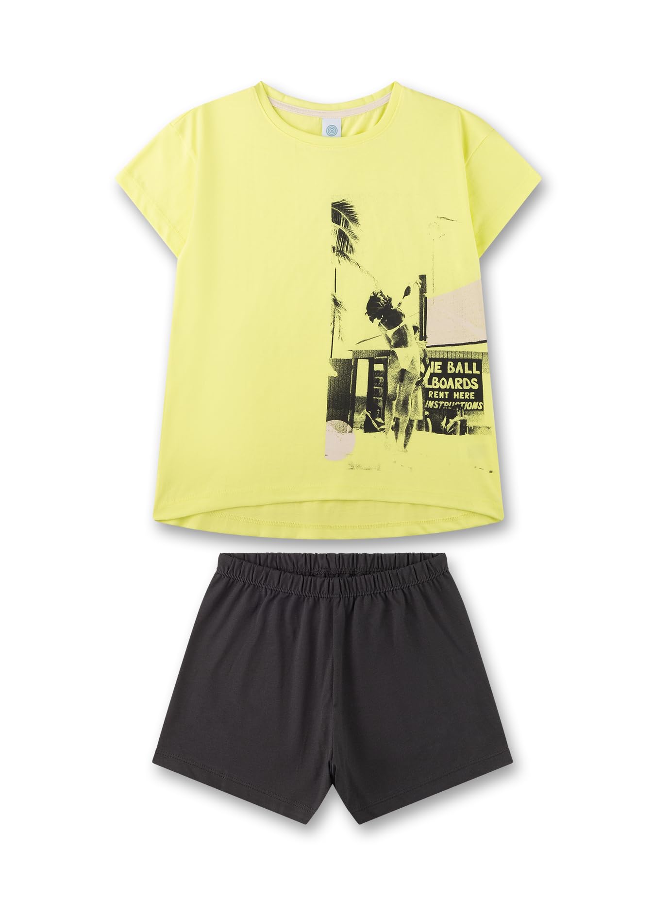 Sanetta Mädchen-Schlafanzug kurz gelb | Hochwertiger und bequemer Schlafanzug aus Baumwolle für Mädchen. Pyjamaset für Mädchen