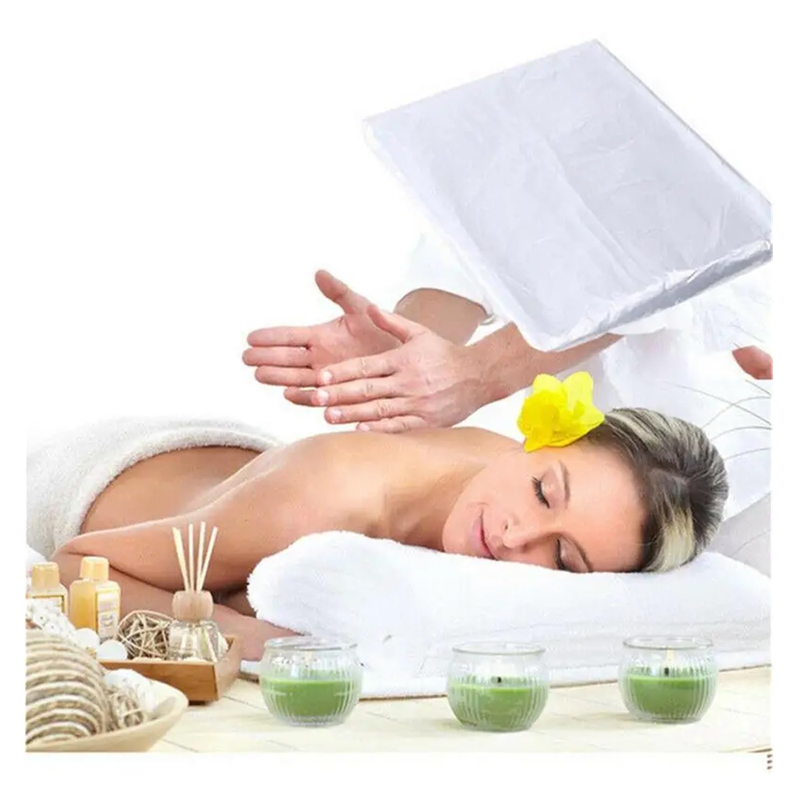 Sabanas Camilla Masaje Sábanas for Mesa de Masaje, 100 Uds., Cubierta de Cama de SPA de PVC de un Solo Uso, láminas Protectoras Impermeables al Aceite for mesas de Masaje de Tatuajes de SPA