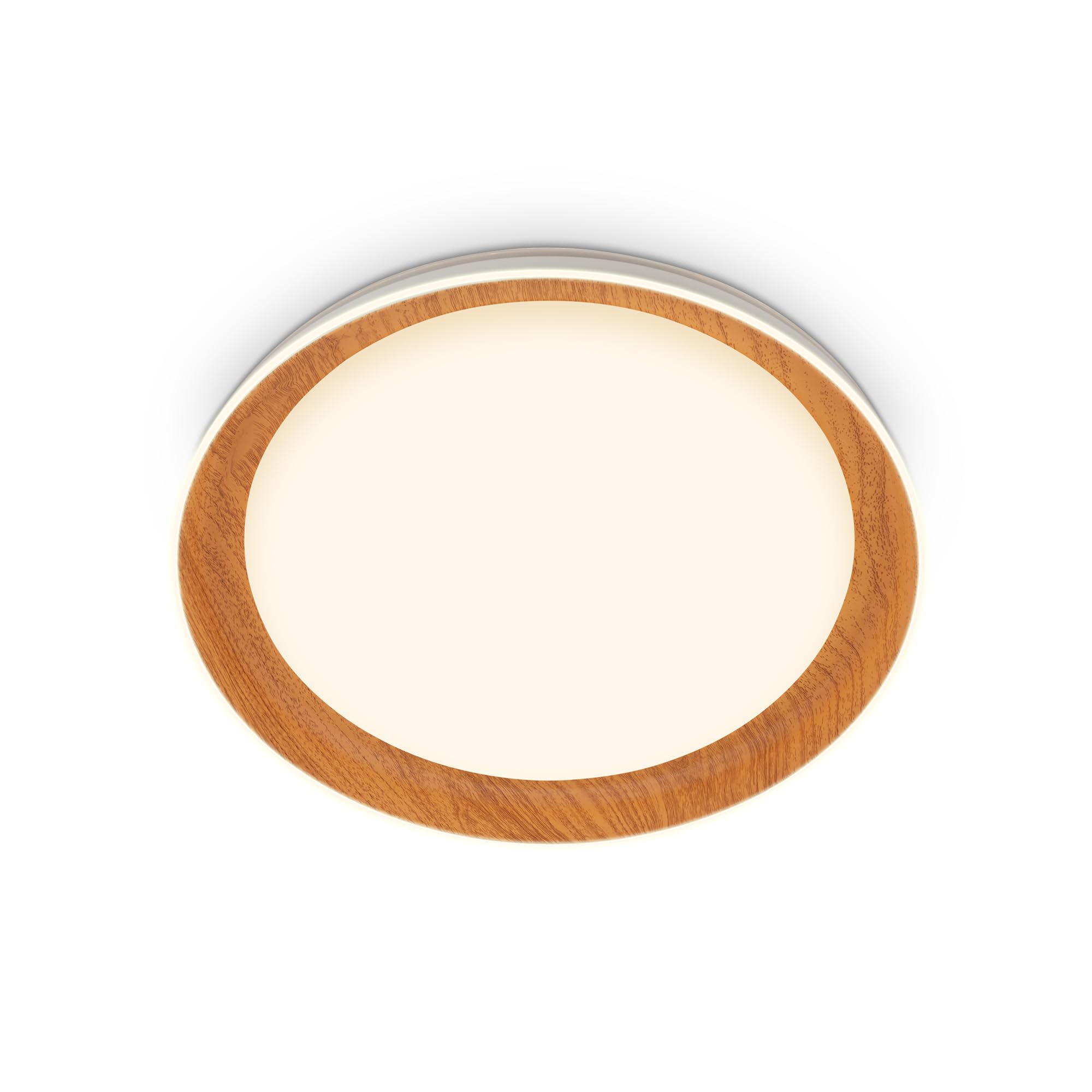 BRILONER - LED Ceiling lamp with Translucent Wood Decor, Warm White Light, 24W, 2600lm, LED lamp, LED Ceiling Light, Living Room lamp, Kitchen lamp, Ceiling Lighting, 43 x 8 cm (DxH), Wood