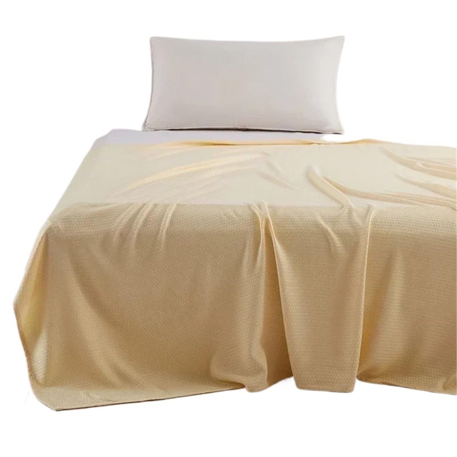 GSJNHY Cooling Blankets Summer Blanket Pure Plant Cooling Quilt Air Condition Comforter Thin Diamond Grid Lightweight Duvet for summer(Yellow,90x100cm)