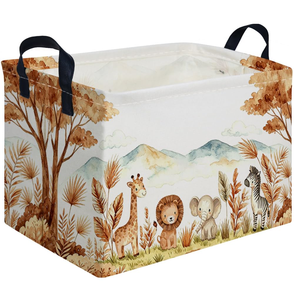 Rectangular Animal Baskets,Animal Storage Bins with Handles for Room Decor,Book Storage Bin,Shelf Basket(Free animals)