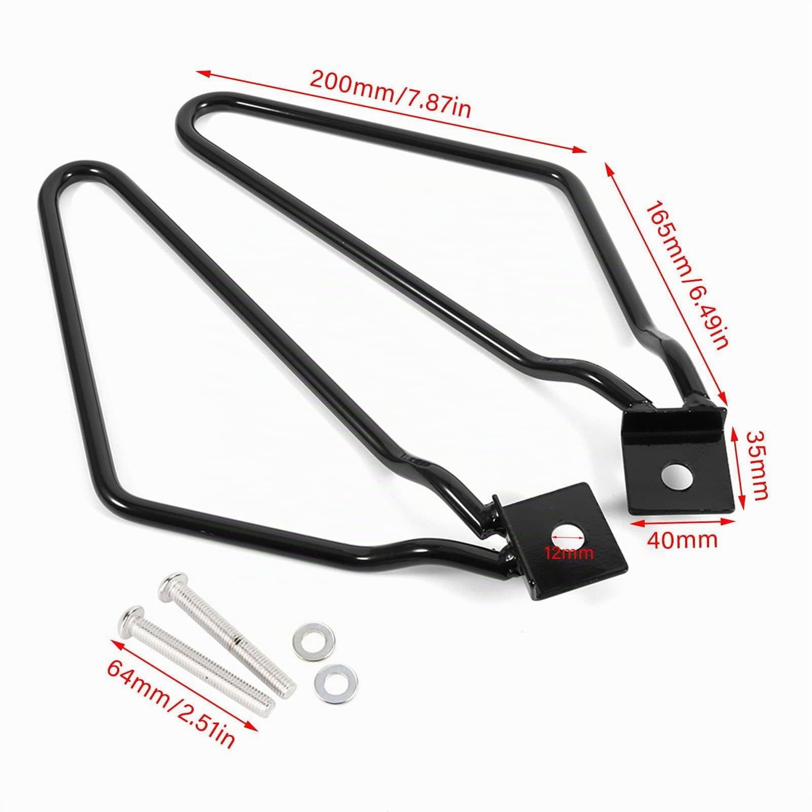 EBTOOLS Elerose pour 2007 Davidson saddlebag Support Brackets 2X Supports de Fixation de sacoches de Moto(Noir) L'enrouleur Universel est utilisé pour Soutenir la Selle pour Installer