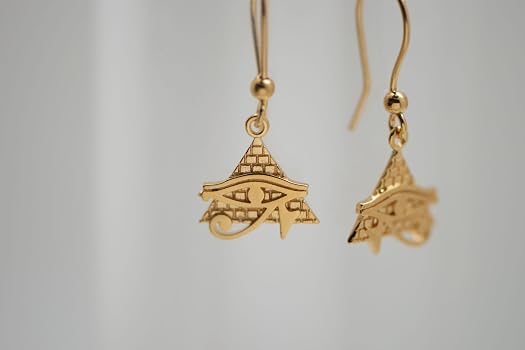 Boucles D'Oreilles Pyramide Œil De Wissens Style Égyptien - Métal Argenté, Neuf Avec Étiquette