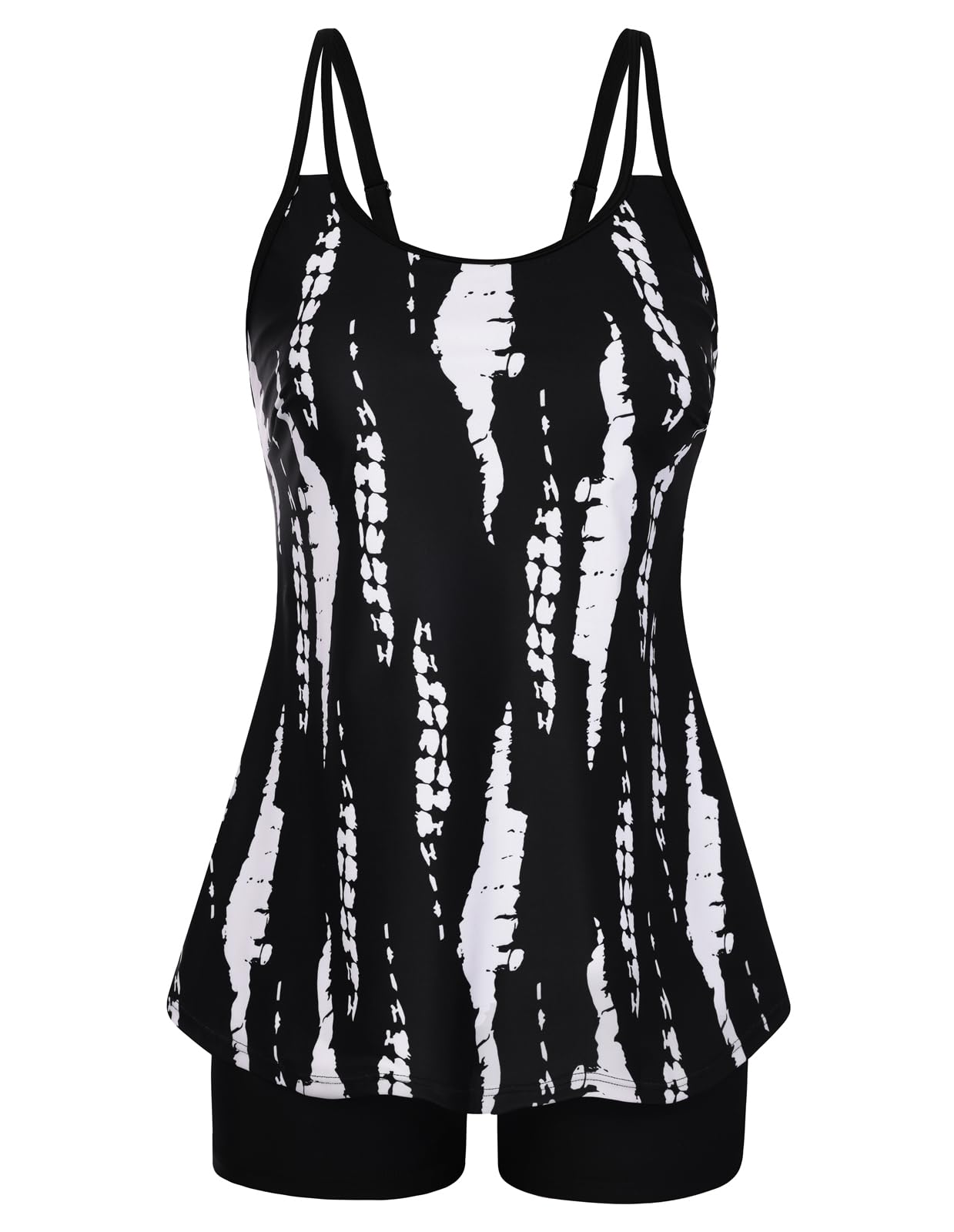 Hanna Nikole Tankini Damen Set,Freizeit Zweiteiler Badeanzug,Push Up Bademode,A-Linie Badeoberteile Mit High Waist Badeshorts s,Bauchweg Schwimmanzug