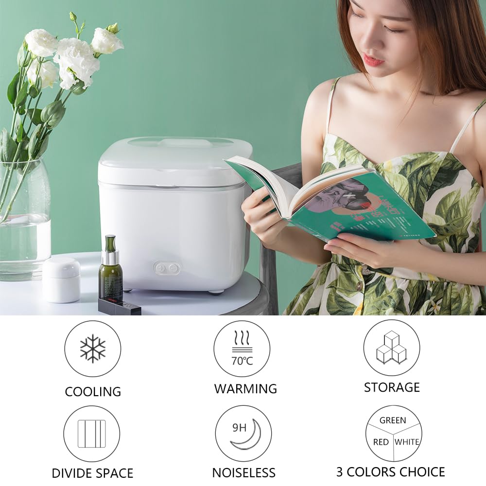 PALTIER Skincare Fridge - Mini Fridge Cooler and Warmer for Makeup Red