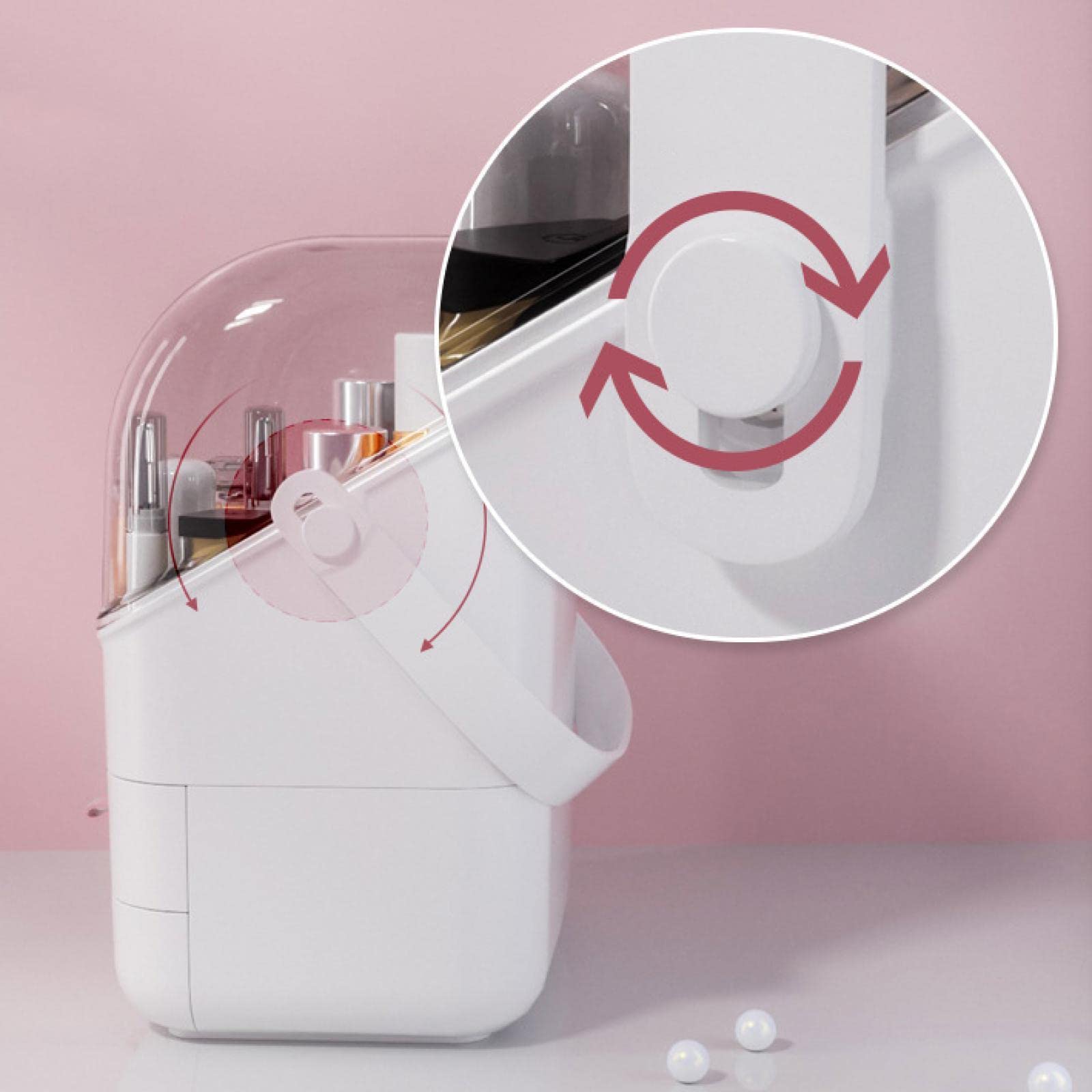Organizzatore per Il Trucco Scatola per Cosmetici Impermeabile Antipolvere Cassetto per Il Bagno Scatola per la Cura della Pelle del Desktop Moda Grande capacità Piccola