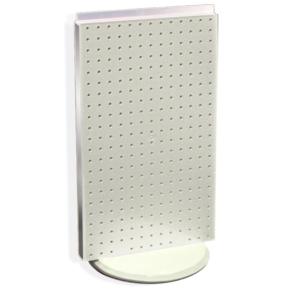 Azar 700513-WHT Pegboard Two-Sided Counter Display, Translucent Pegboard, White