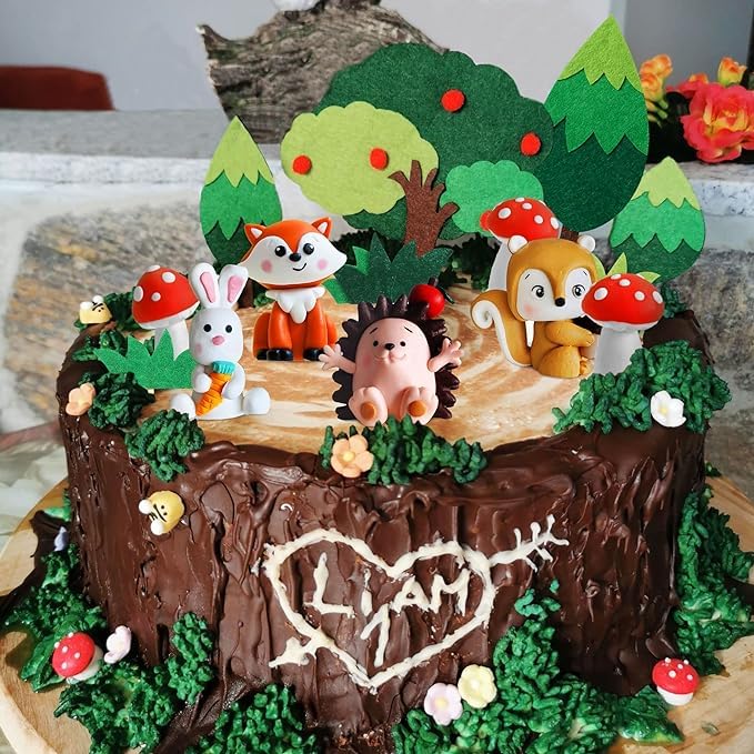 JeVenis Décoration De Gâteau Anial Woodland Décoration De Gâteaux