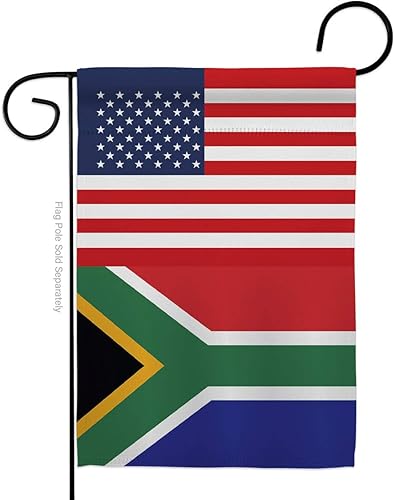 Americana Home & Garden Sudáfrica - Bandera de jardín de la amistad de Estados Unidos, nación regional, internacional, país, área particular, disponible en Yaxa Colombia