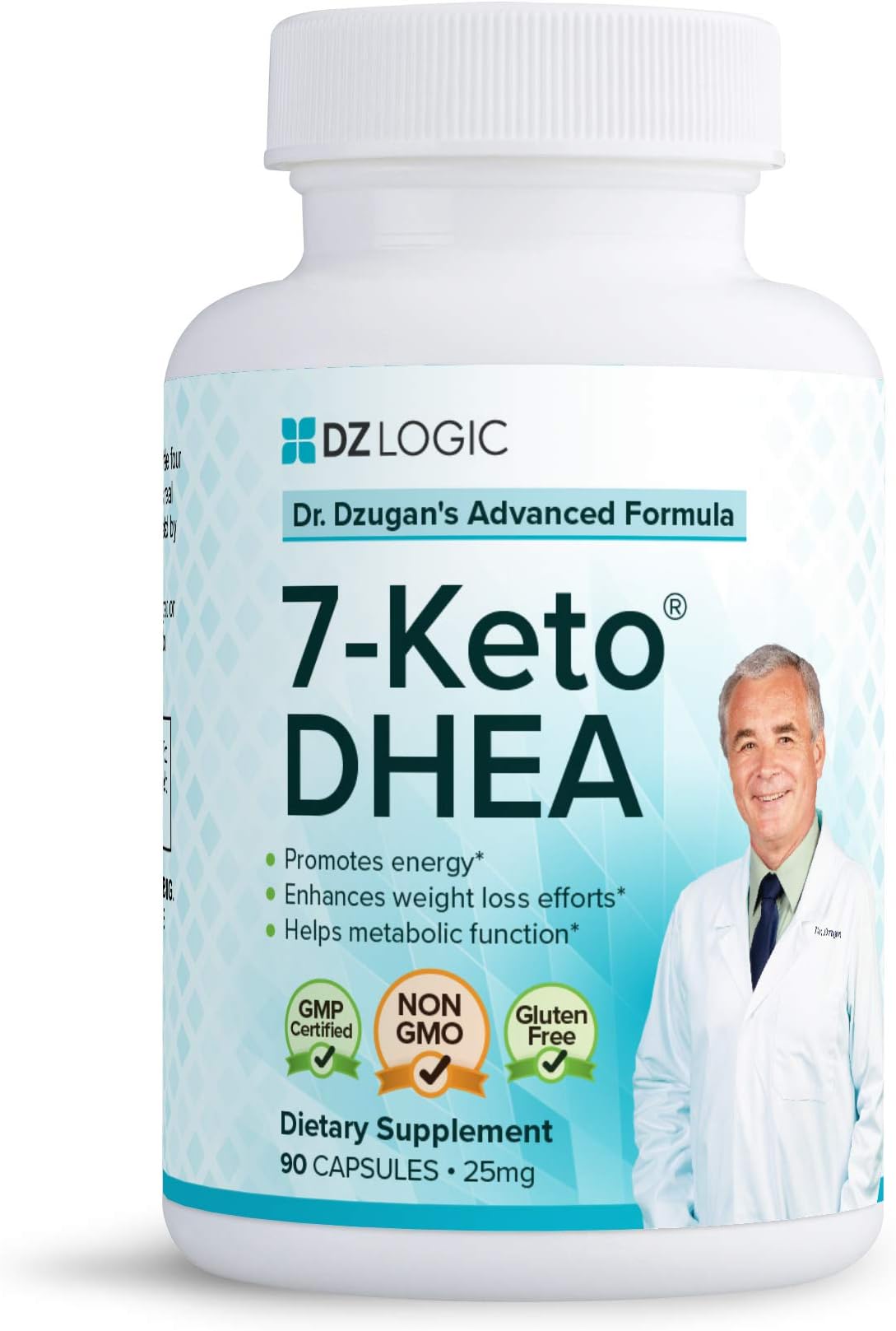 Dr. Dzugan's Advanced 7-Keto DHEA Formula :: Non-GMO, Gluten Free, GMP Certified! :: 25mg 90 Capsules :: Energy, Metabolism