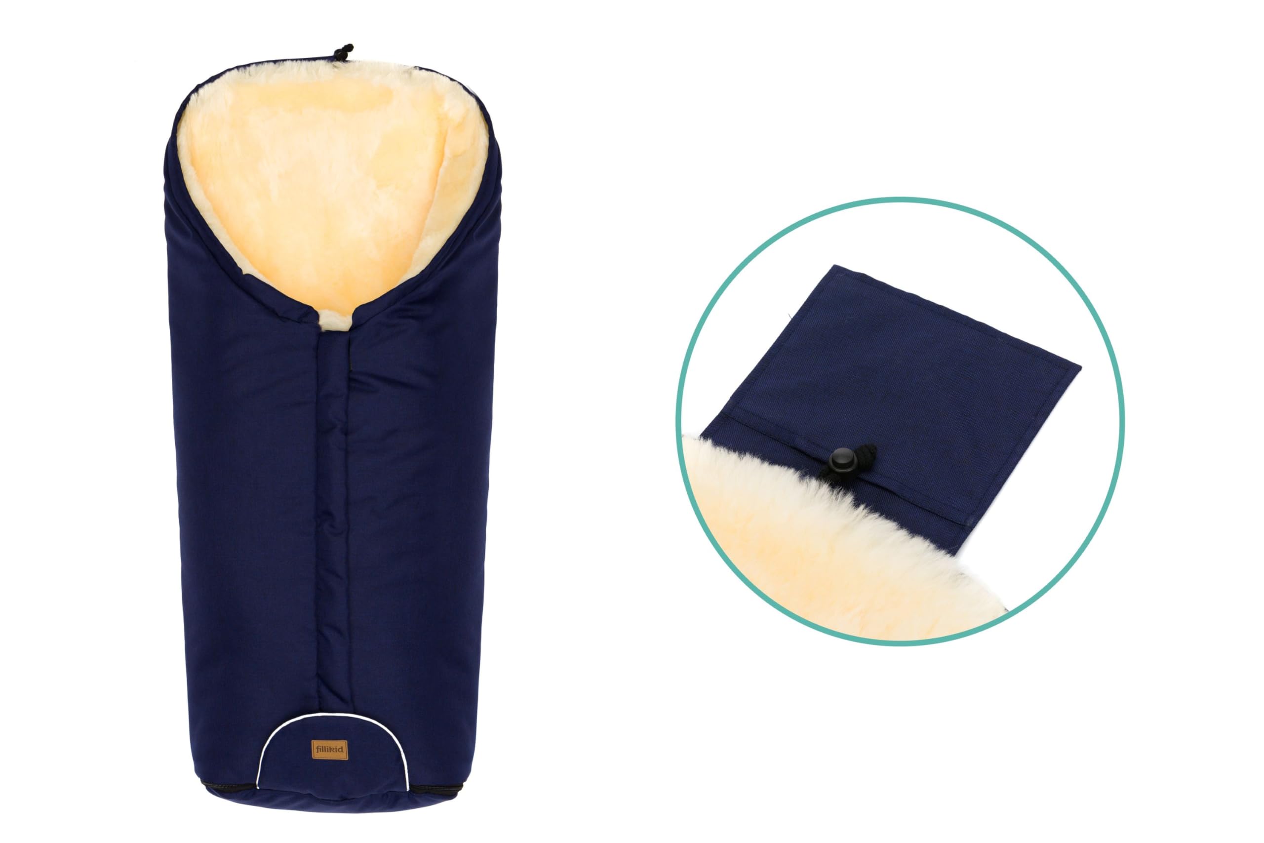Fillikid Winterfußsack Tacama Exklusiv, Lammfell | Für Kinderwagen & Buggy, atmungsaktiv, wind- & wasserabweisend