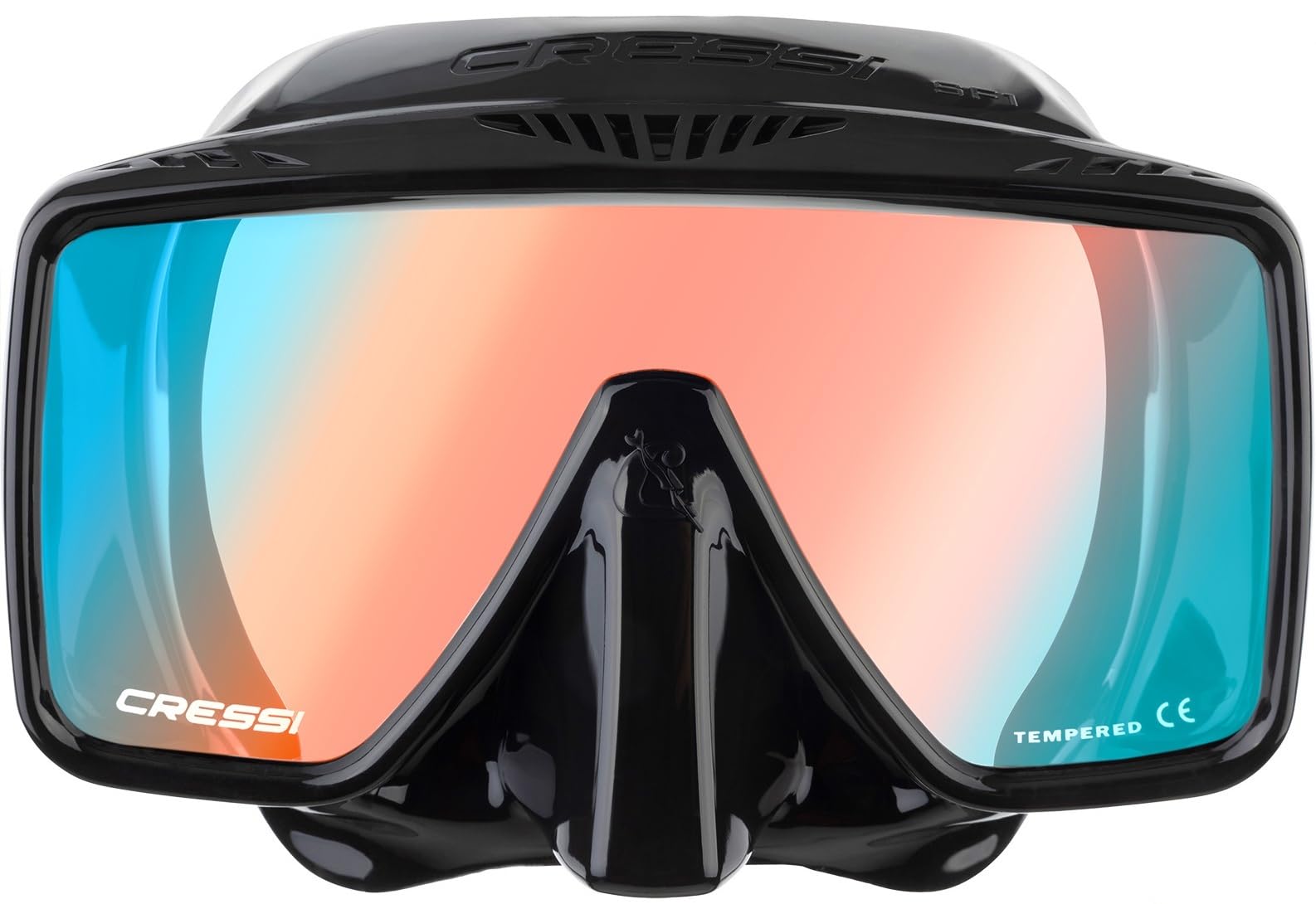 CRESSI Depuis 1946 - SF1 & Dry Combo - Set Masque Carré sans Monture avec Verre Trempé + Tuba Dry Parfait pour la Plongée en Apnée et Le Snorkeling, Taille Unique Unisex