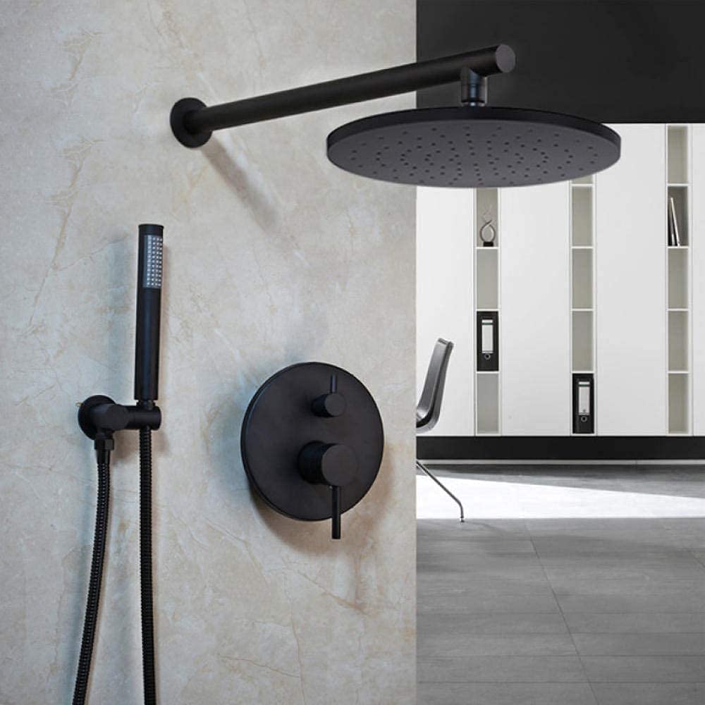 Ensemble de douche de salle de bain noire ronde de 8" pour remplacer votre vieux robinet