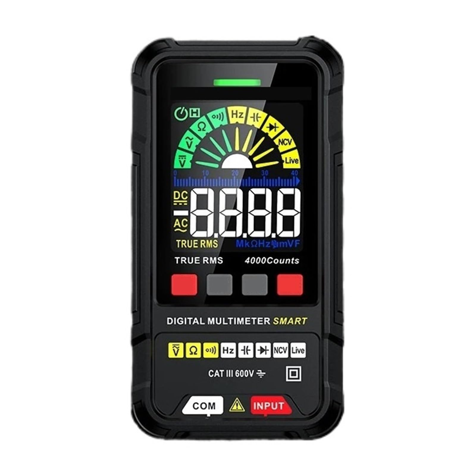 Multimetr Cyfrowy HT124 4000 Zliczeń Auto Zakres Tester Napięcia Ohm Hz Pojemność True AC DC DMM Multitester Bezpieczny, Praktyczny, DokłAdny(HT124B Plus)
