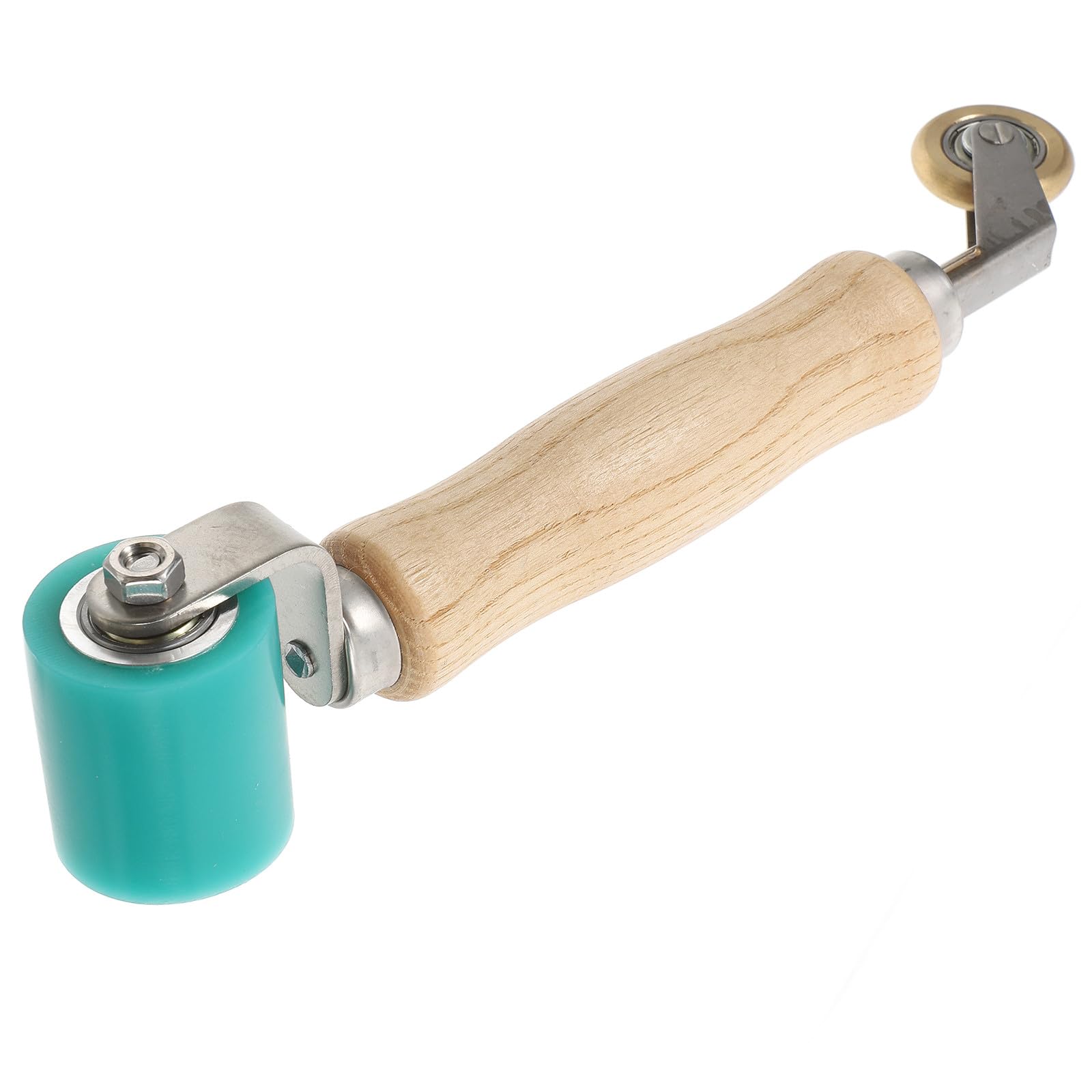 Rodillo de Costura de Mano de Silicona con Doble Cabeza | Mango de Madera y Latón, Uso en Reforma del Hogar y Obras, Diseño Portátil y Ligero