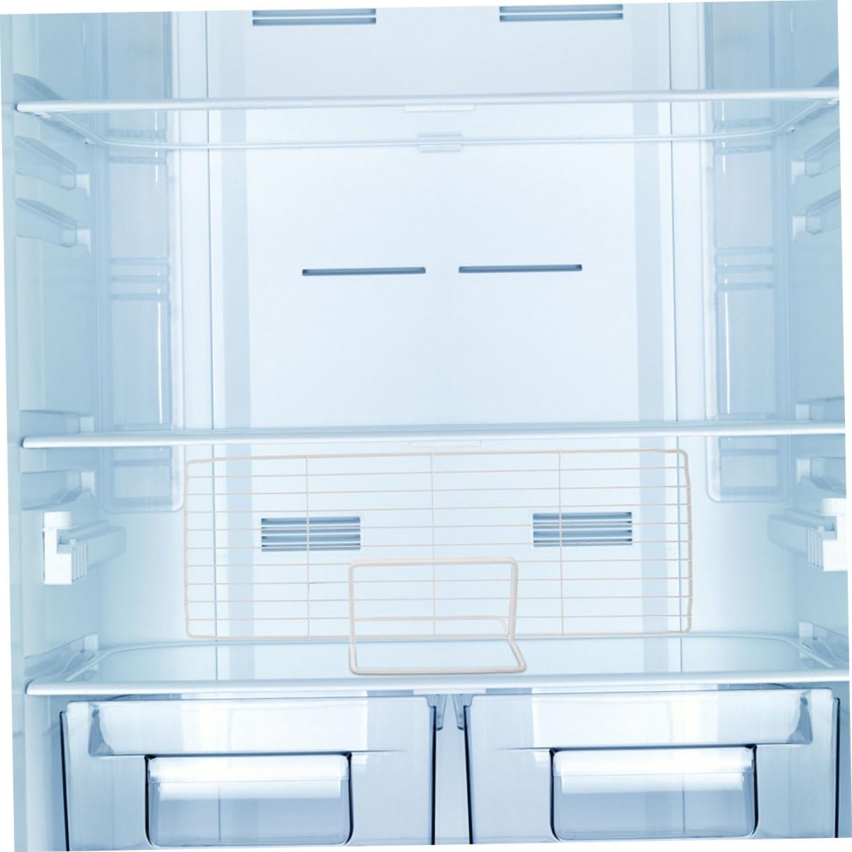 2 Sets Multi Functional Metal Shelf Separators for Freezer Organization of Iron Partition Dividers for Deep Freezer and Fridge Storage Efficient Food Separation Space Management