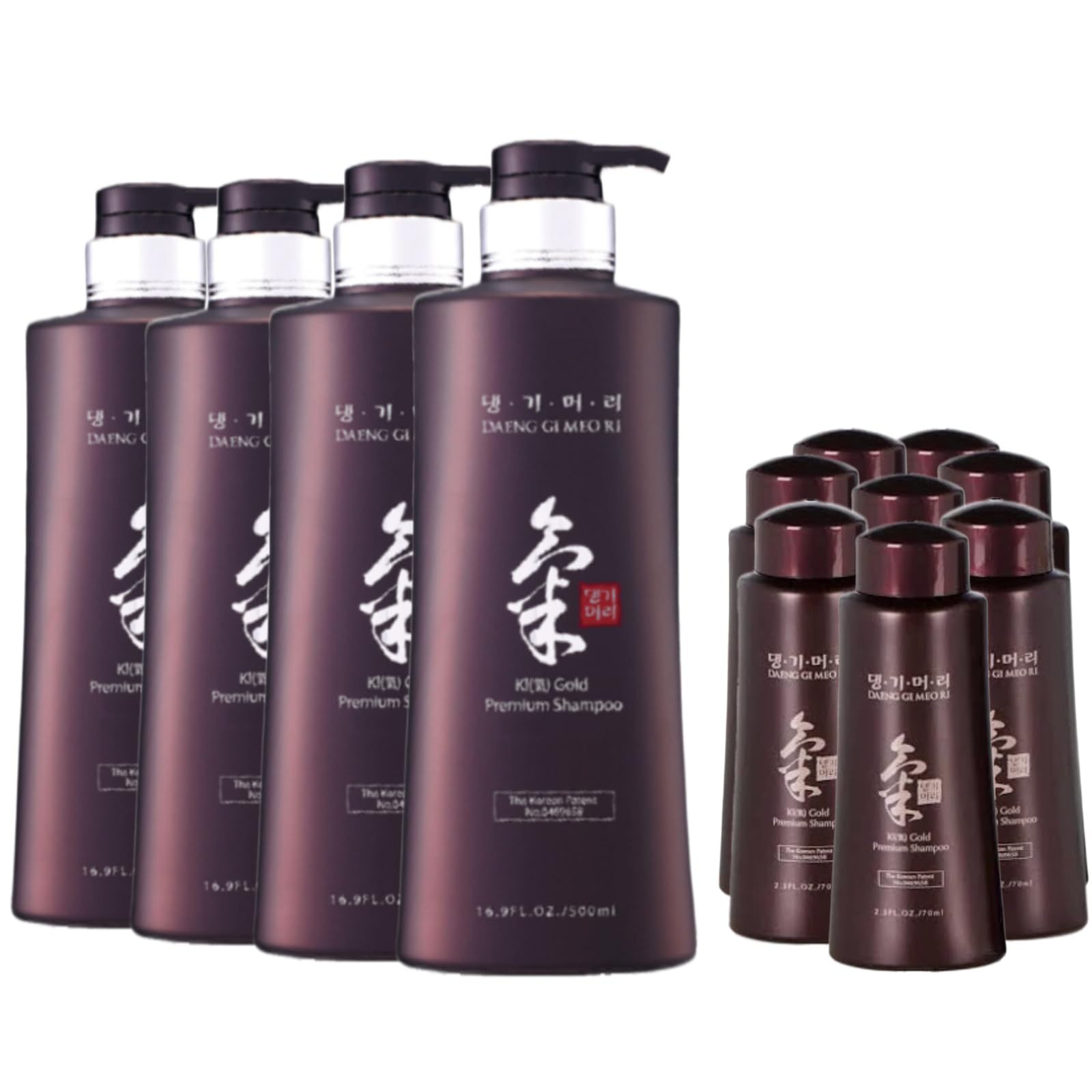 Daeng Gi Meo Ri- Ki Gold Premium Shampoo(4 pcs), Promoting Hair Growth, Effectively Moisture to Dry and Rough Hair, No Artificial Color 16.9 FL OZ/