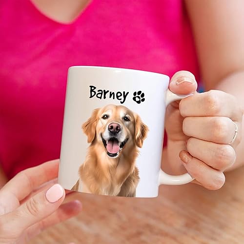 Miniatura 3 de Tazas de café personalizadas para perros Golden Retriever, taza personalizada con nombre de perro Golden Retriever, taza de oro personalizada para
