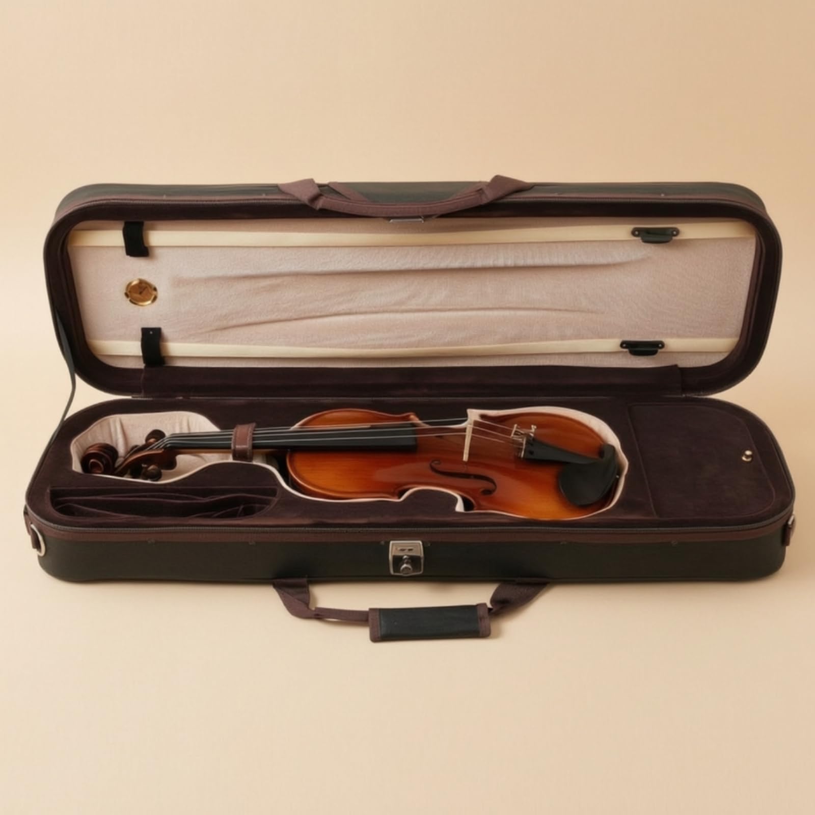 Gralara Estuche Violín con Higrómetro Ligero Funda Antigolpes para Músicos, Viajes, Ensayos