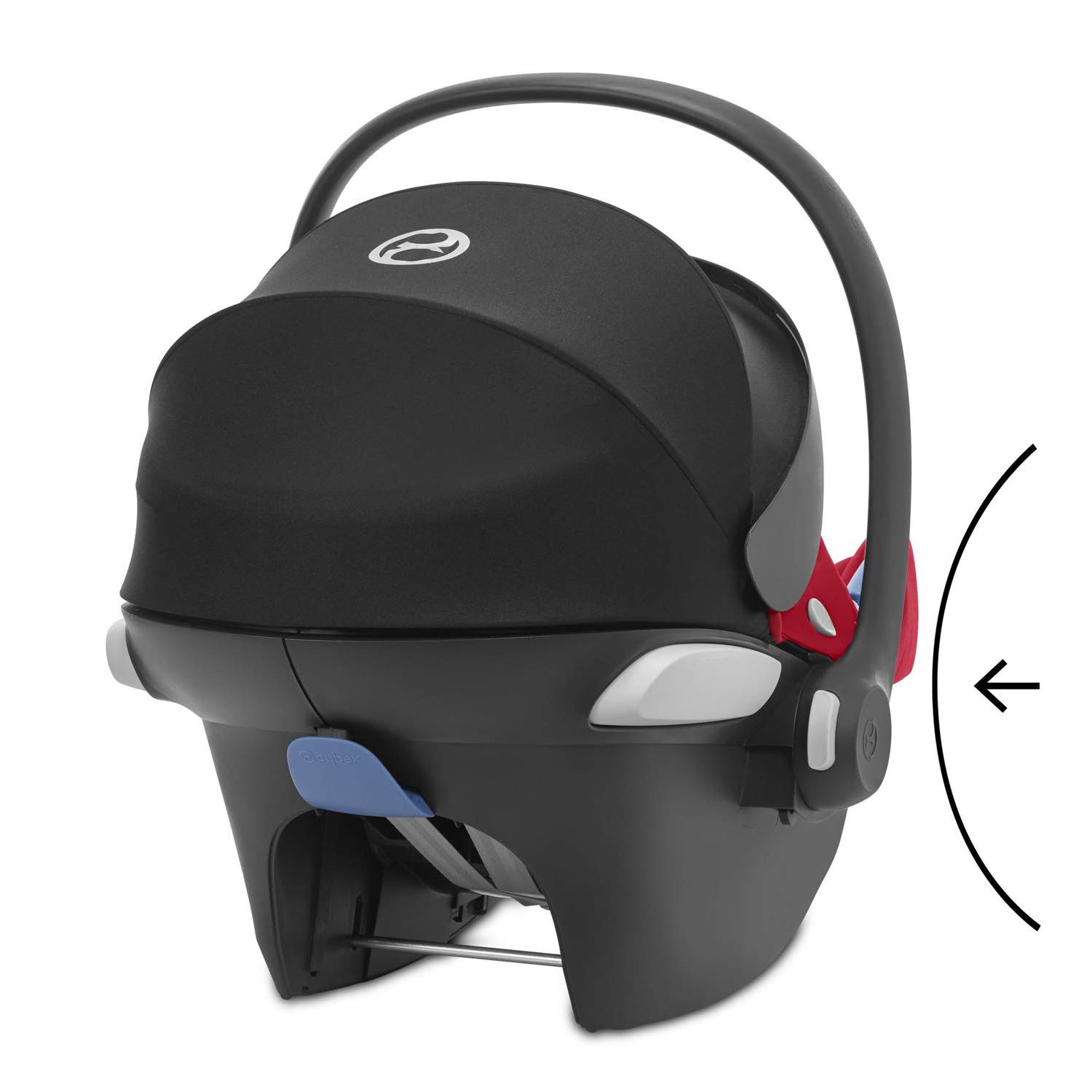CYBEX Silver Babyschale Aton B i-Size, Inkl. Neugeboreneneinlage, Ab Geburt bis ca. 24 Monate, 45 bis 87 cm, Max. 13 kg, Für Autos mit und ohne ISOFIX, Dynamic Red