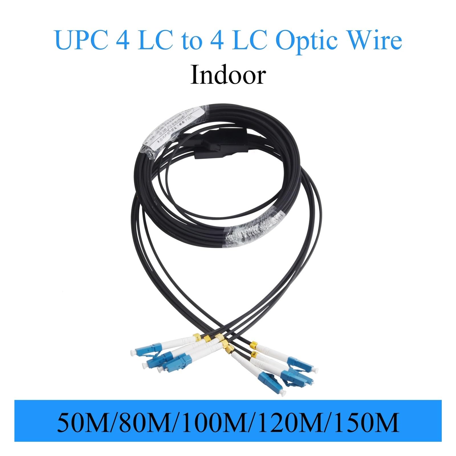 UPC 4 LC à 4 longueurs multiples de corde de correction de fibre à 4 noyaux monomodes de LC(50m)