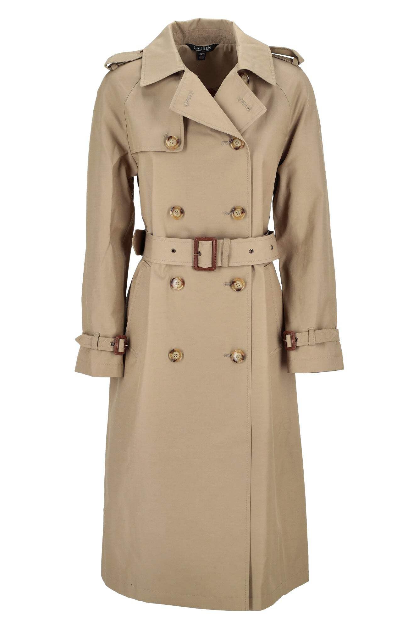 Lauren Ralph Lauren Manteau Trench Brown Double Breasted Belted Trench Coat