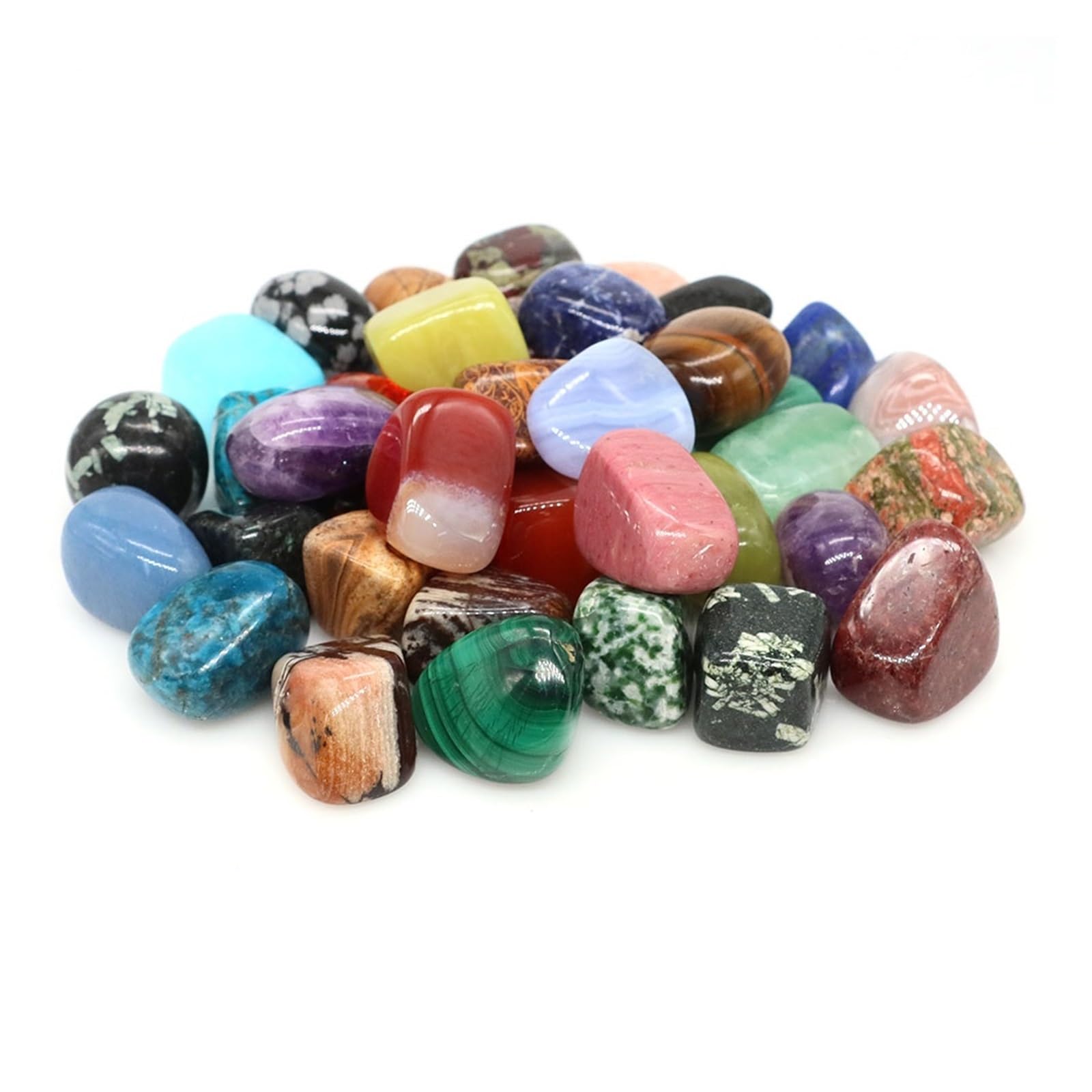Trommelsteine, Massenerz, Kies, Probe, Heilkristalle, Quarz, Energieedelsteine, Mineralien, Aquarium, Garten, Heimdekoration FüR BlumentöPfe Und Aquarien(Color23,1000g)
