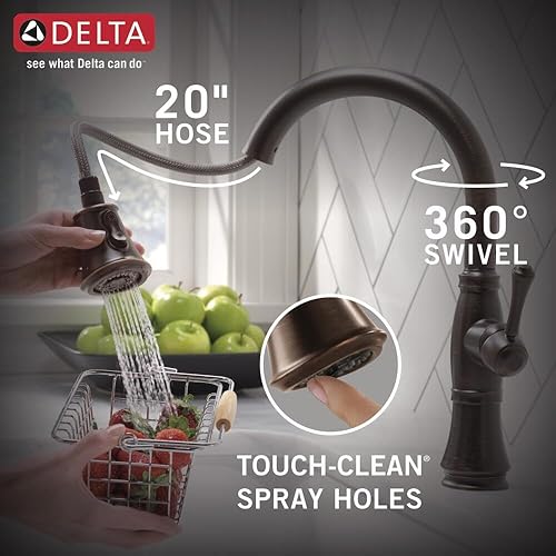 Miniatura 6 de Delta Faucet Cassidy 9197-RB-DST - Grifo de cocina de bronce aceitado con pulverizador desplegable