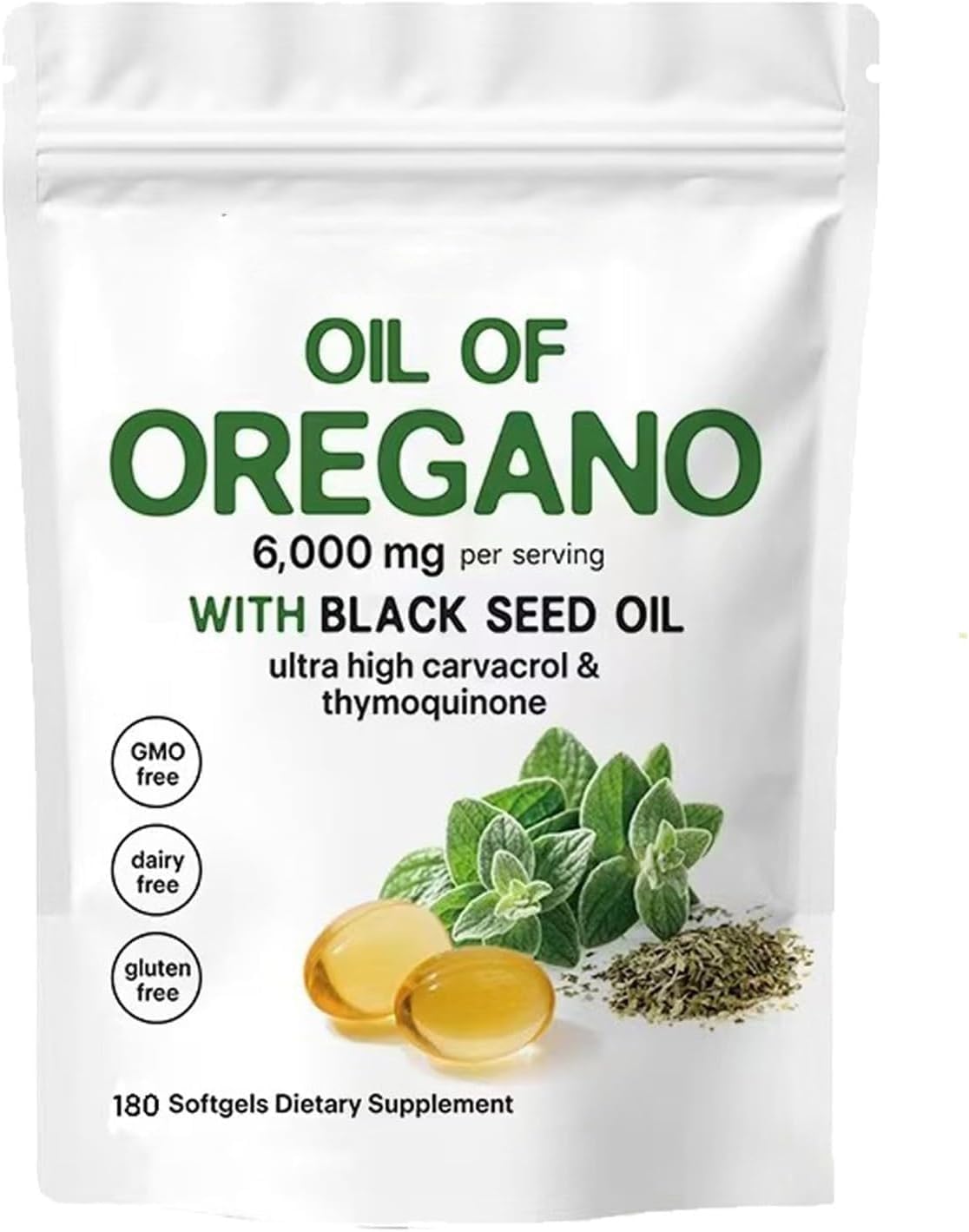 2025 Re-silia Olio di Origano Softgels, Re-silia Olio di Origano con 6000mg Olio di Semi Nero, Immunità Naturalmente, Facile da Deglutire, Ricco di Nutrienti, Esperienza Migliore Benessere (1)