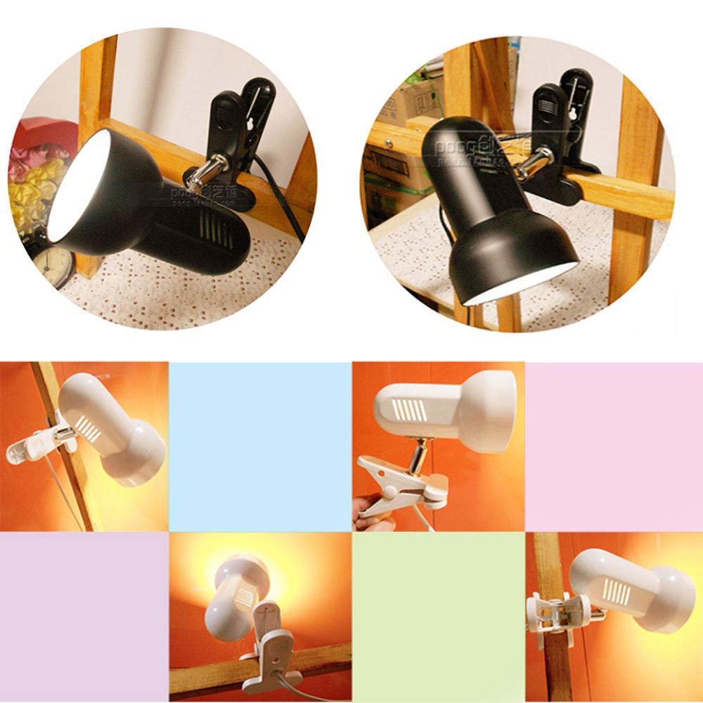 Lichtklemme, 360 ° drehbarer Clip Buchleuchte Tragbare Leselampe Clip in den Schreibtisch / Tisch / Doppelbett / Schrank Beleuchtung (Schreibtischlampe, zwei Farben zur Auswahl) (weiß)