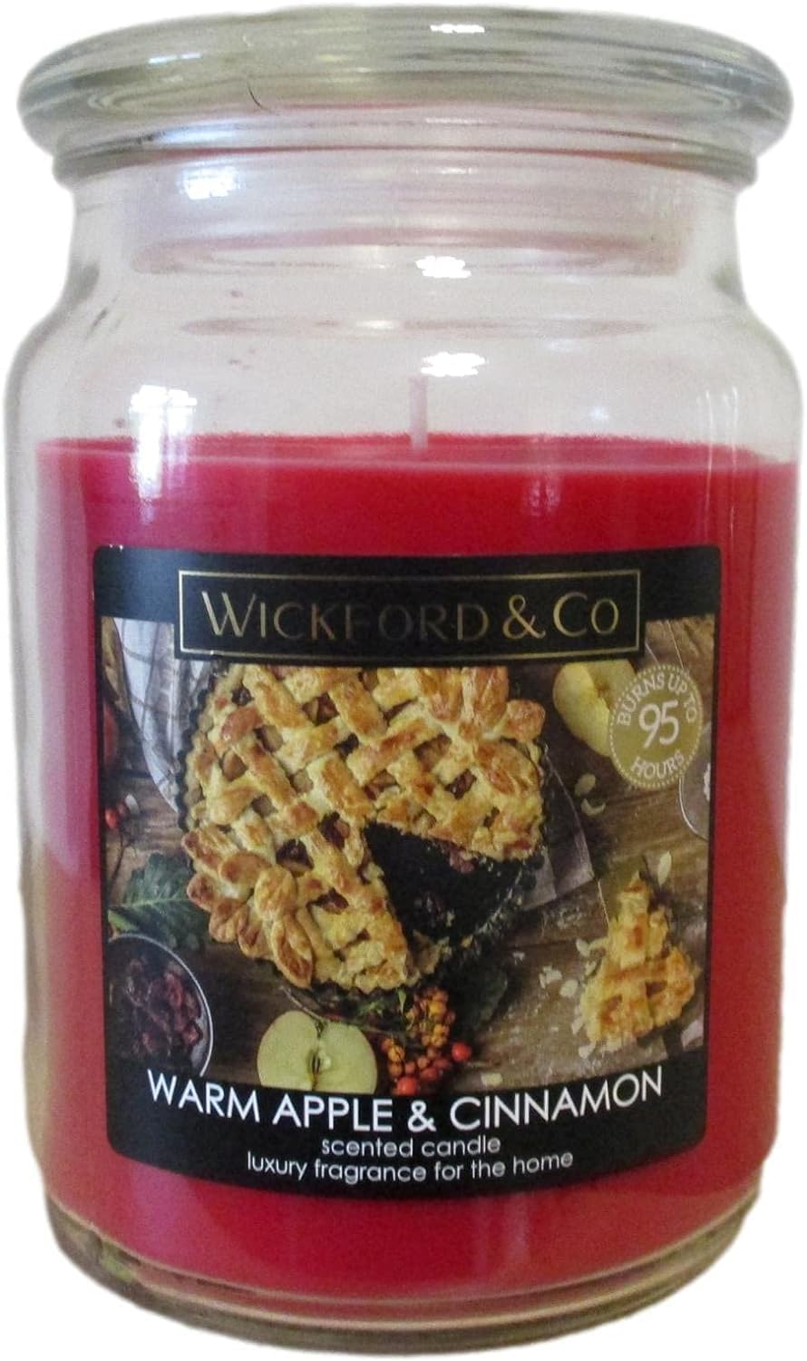 Divas World Red Wickford & Co. Jar Candles Luxury Fragrance For Home In Different Flavours 18Oz (Warm Apple & Cinnamon)