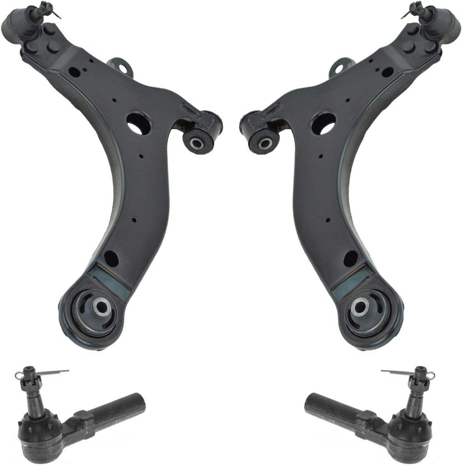 TRQ Steering & Suspension Kit Control Arm with Ball Joint Tie Rod Compatible with Buick Chevrolet Oldsmobile Pontiac