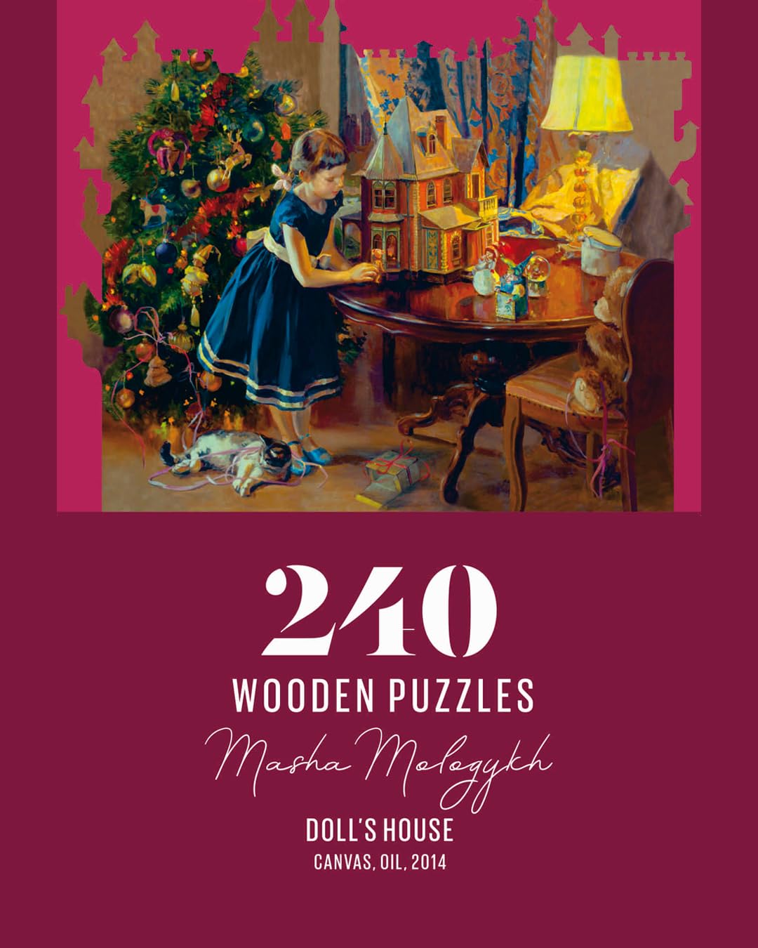 DAVICI | Drewniane Puzzle | D4 - Doll House | 240 sztuk | Rozrywka dla dorosłych i dzieci | Wyzwanie umysłowe | Unikalne kształty | Niesamowite wzory | Dekoracja koronki | Prezent |