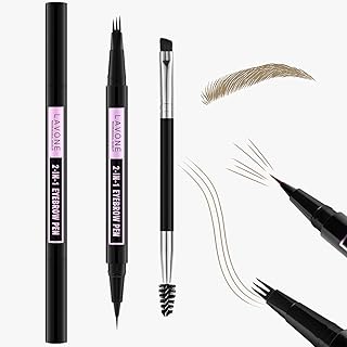 LAVONE Bolígrafo de cejas impermeable 2 en 1,...