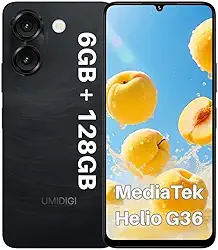 Smartphone UMIDIGI Note 90C 6GB+128GB/1TB TF, Carregamento Rápido 18W, Tela de 90HZ, Bateria 5000mAh, Câmera Dupla 50MP+2MP, Tela HD+ 1600x720, Android 14 Go Edition (Preto)