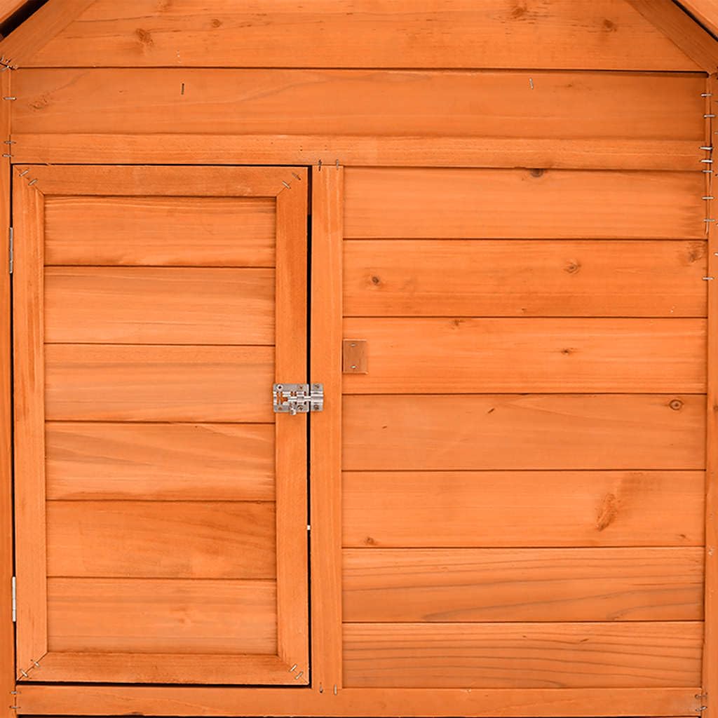 Pollaio in legno di abete massiccio, 150 x 96 x 110 cm, con 2 nidificatori, vasca da pavimento, porta, finestra, tetto impermeabile per giardino ed esterno