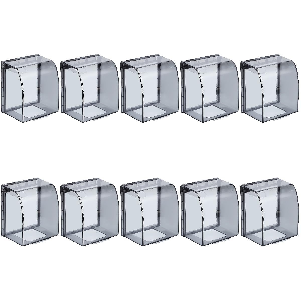 Ciieeo 10pcs Outlet Covers, Electrical Outlet Box, Outdoor Plug Protector, Wall Receptacle Protector, Socket Cover for Bathroom, Grey Plastic