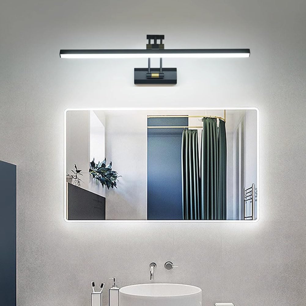 LED Spiegellampe Bad Drehbare Wandleuchte 15W 60CM 3 Helligkeitsstufen Badezimmer Spiegelleuchten 3000k/4500k/6000k Wandlampe mit Schwenkbar Lampenkopf Leseleuchten für Hotel Restaurant
