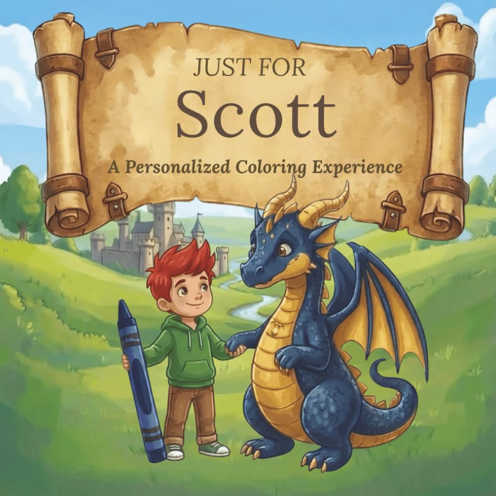 Just for Scott: A Personalized Coloring Experience: 50 total coloring pages | 28 coloring pages featuring Scott's name | 22 coloring pages themed for boys (Personalized Coloring Book Series)