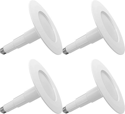 Miniatura 1 de 4 Pack 56 Inch LED Can Lights Length Adjustable Recessed Lights,12W60W,4000K Cool White,800LM,Retrofit Downlight ETL Damp Rated,Dimmable,Slope