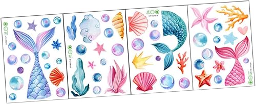 4 calcomanías removibles de mariposas decorativas para fiestas subacuáticas para decoración de habitación de niños, decoración del hogar, decoración