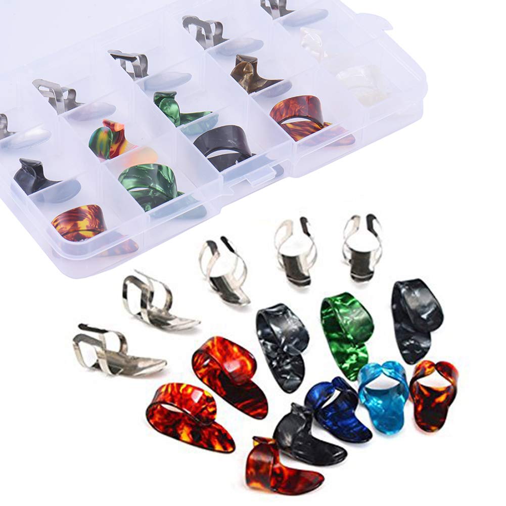 RuiJOTWAT Stainless steel index finger guitar pick, thumb finger, celluloid guitar finger cover - Image 4