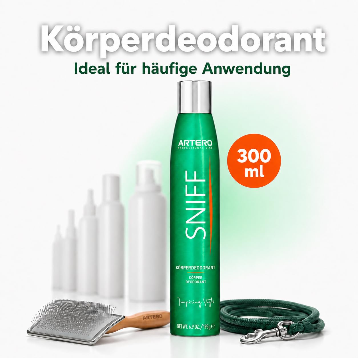 ARTERO Sniff Hunde Deodorant 300ml - Beseitigt schlechten Geruch Sofort, Langanhaltender Körperspray, Geeignet für Welpen und Erwachsene, Vegan und Parabenfrei