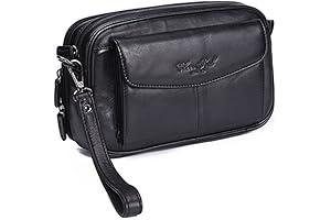 Handcrafted Leather Clutch Wallet for Men: Durable Organizer and Wrist Bag